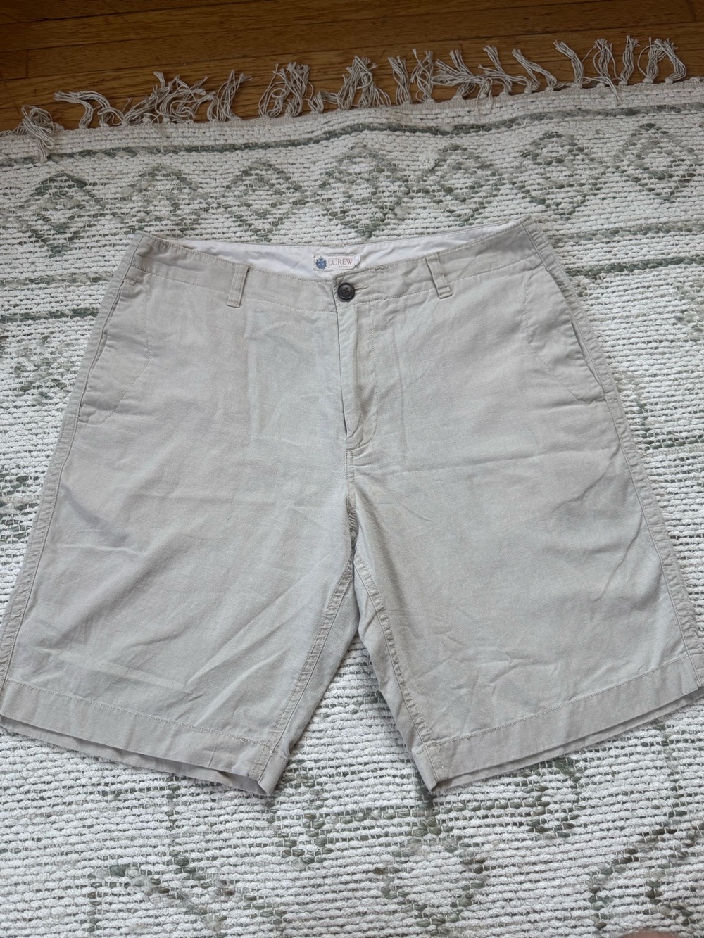 J. Crew Men's Light Khaki Flat-Front Shorts 34
